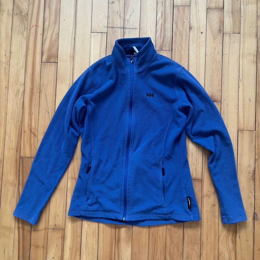 Helly Hansen Fleece Jacket Full Zip Blue Polartech Outdoor Casual Size L